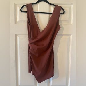 Windsor S mauve/taupe asymmetrical dressy romper